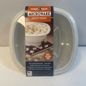 Nordic Ware Popcorn Popper Unisex 12 Cup White Microwave BPA Free Made in USA